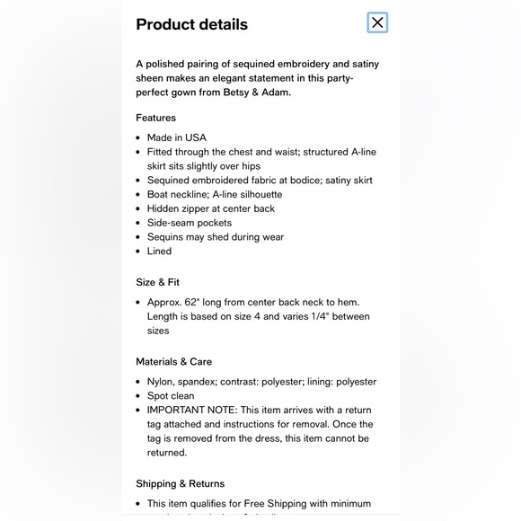 BETSY & ADAM Gala Gown Embroidered-Bodice Combo Gown size 10 LIKE NEW - Picture 7 of 15